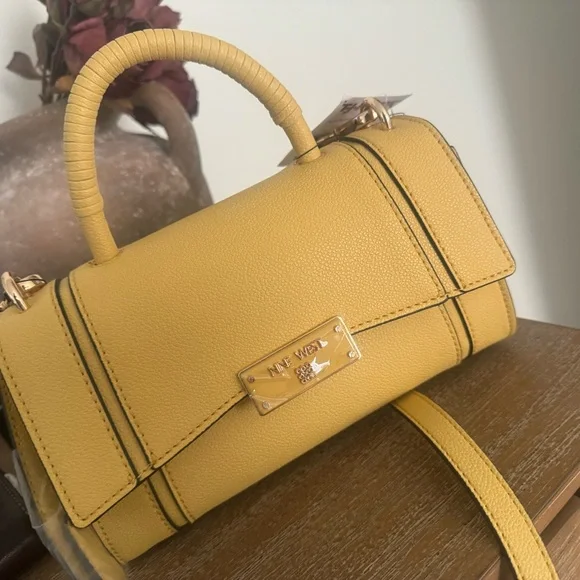 Nine West Yellow Mini Bag with Gold Hardware - Picture 1 of 2